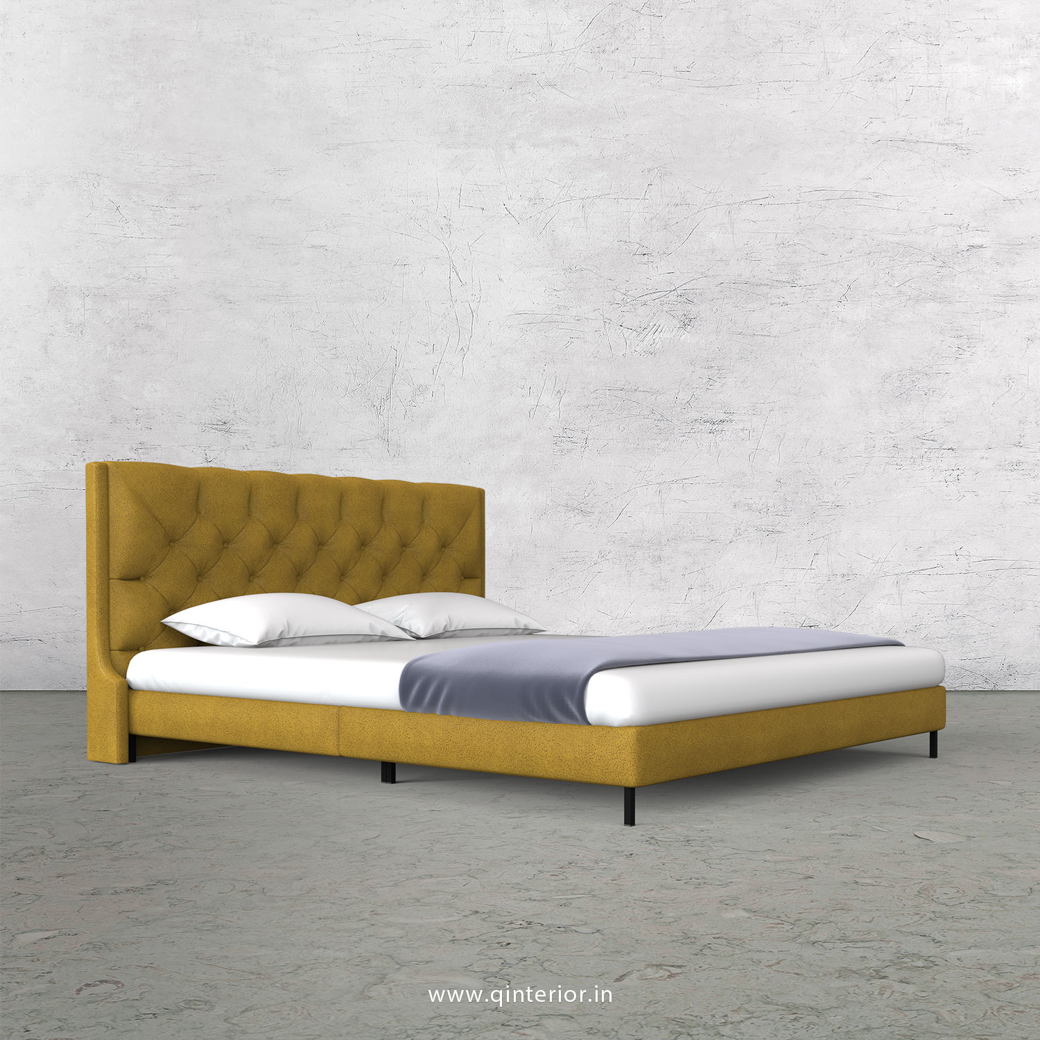 Scorpius Queen Size Bed with Fab Leather Fabric - QBD003 FL18