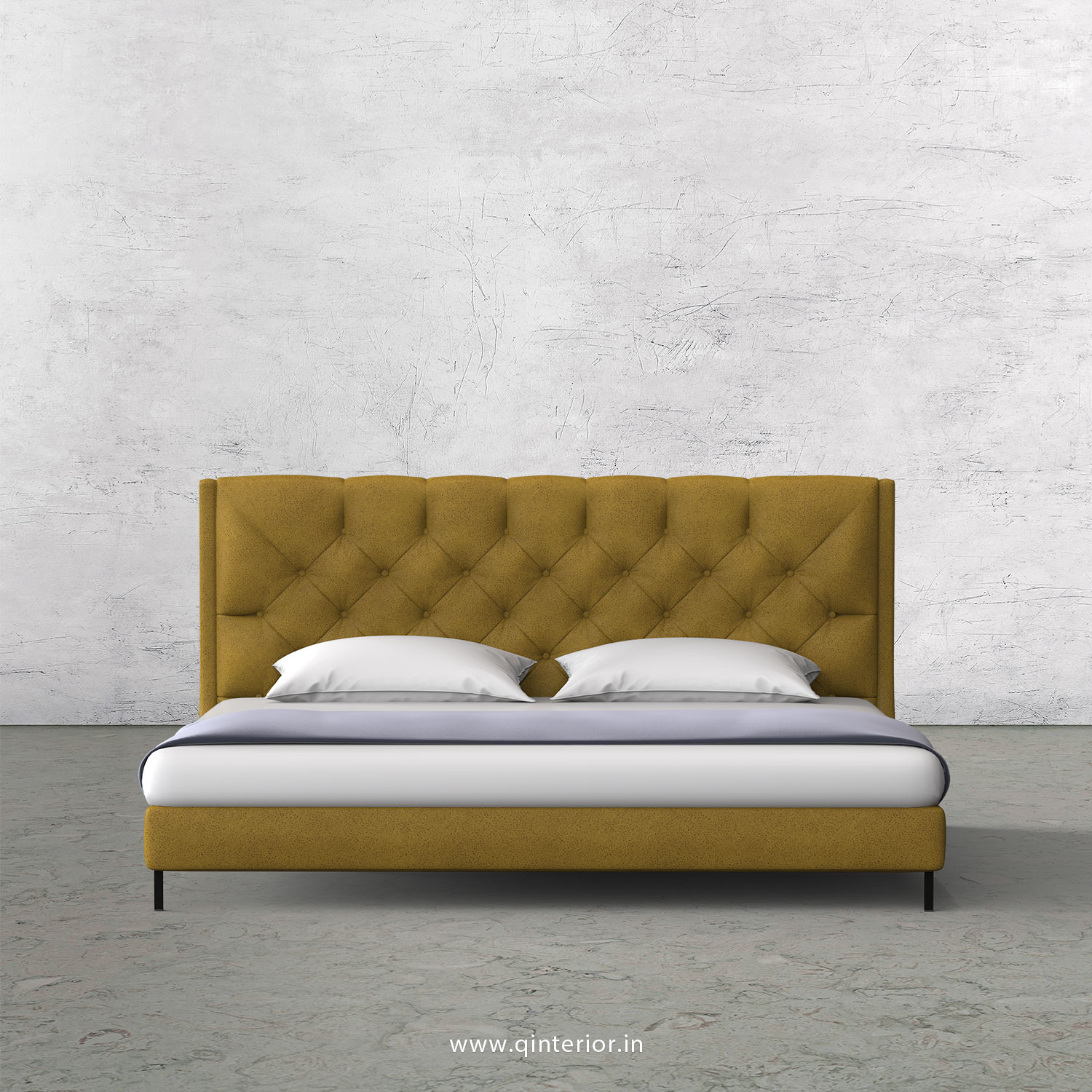Scorpius King Size Bed in Fab Leather Fabric - KBD003 FL18