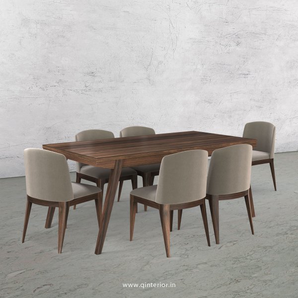 Royal 6 Seater Dining Set in Walnut Finish - DTS005 C1