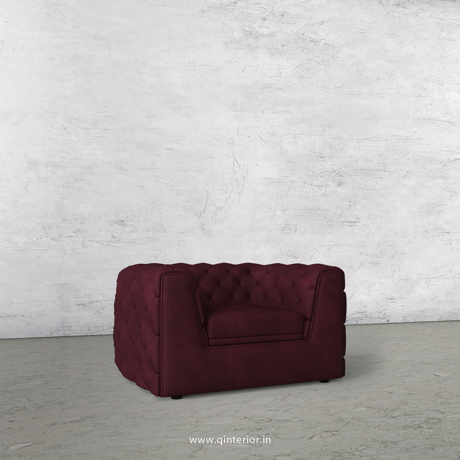 ERGO 1 Seater Sofa in Fab Leather Fabric - SFA009 FL12