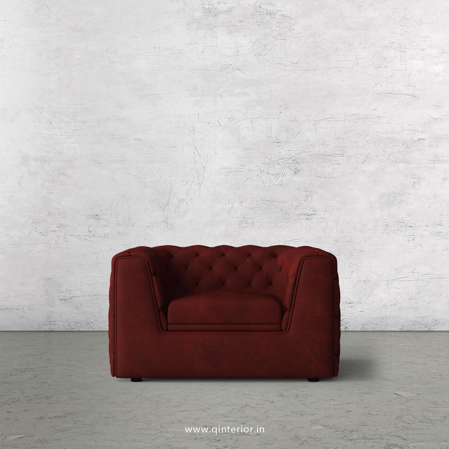 ERGO 1 Seater Sofa in Fab Leather Fabric - SFA009 FL17