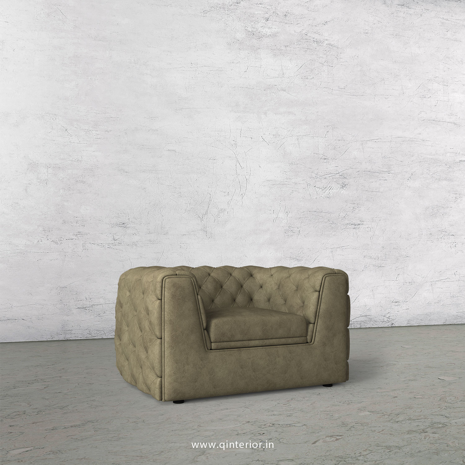 ERGO 1 Seater Sofa in Fab Leather Fabric - SFA009 FL03