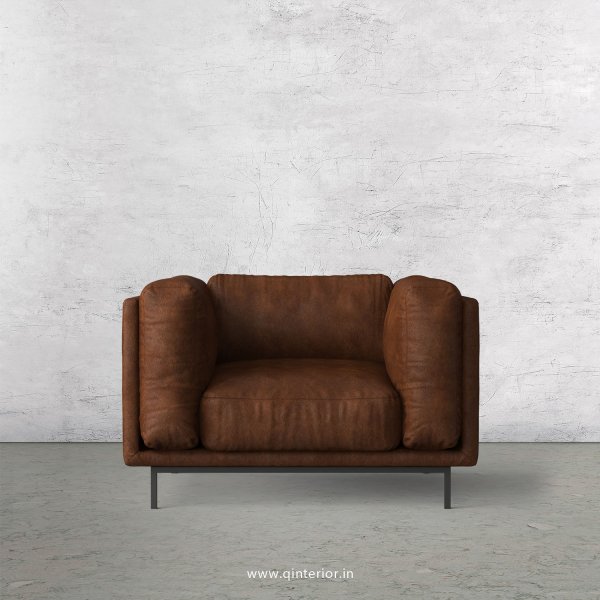 Estro 1 Seater Sofa in Fab Leather Fabric - SFA007 FL09