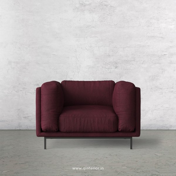 Estro 1 Seater Sofa in Fab Leather Fabric - SFA007 FL12