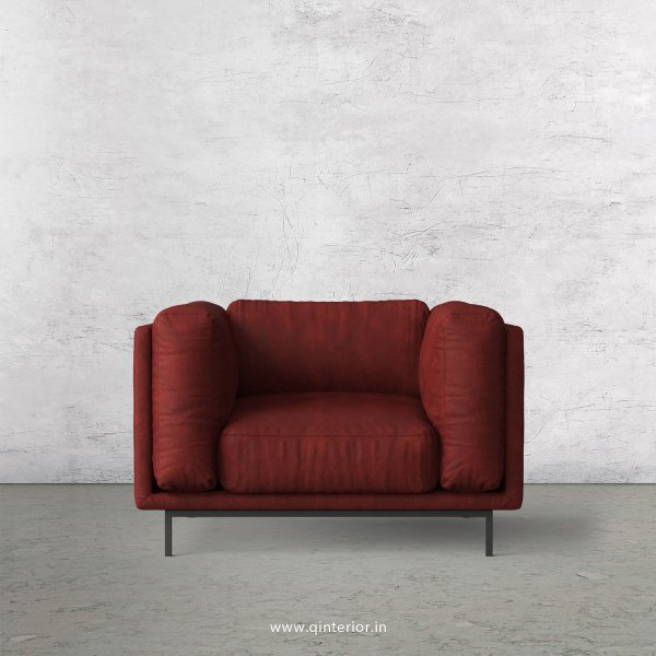 Estro 1 Seater Sofa in Fab Leather Fabric - SFA007 FL17