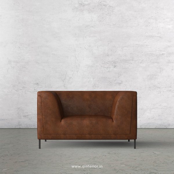 LUXURA 1 Seater Sofa in Fab Leather Fabric - SFA017 FL09