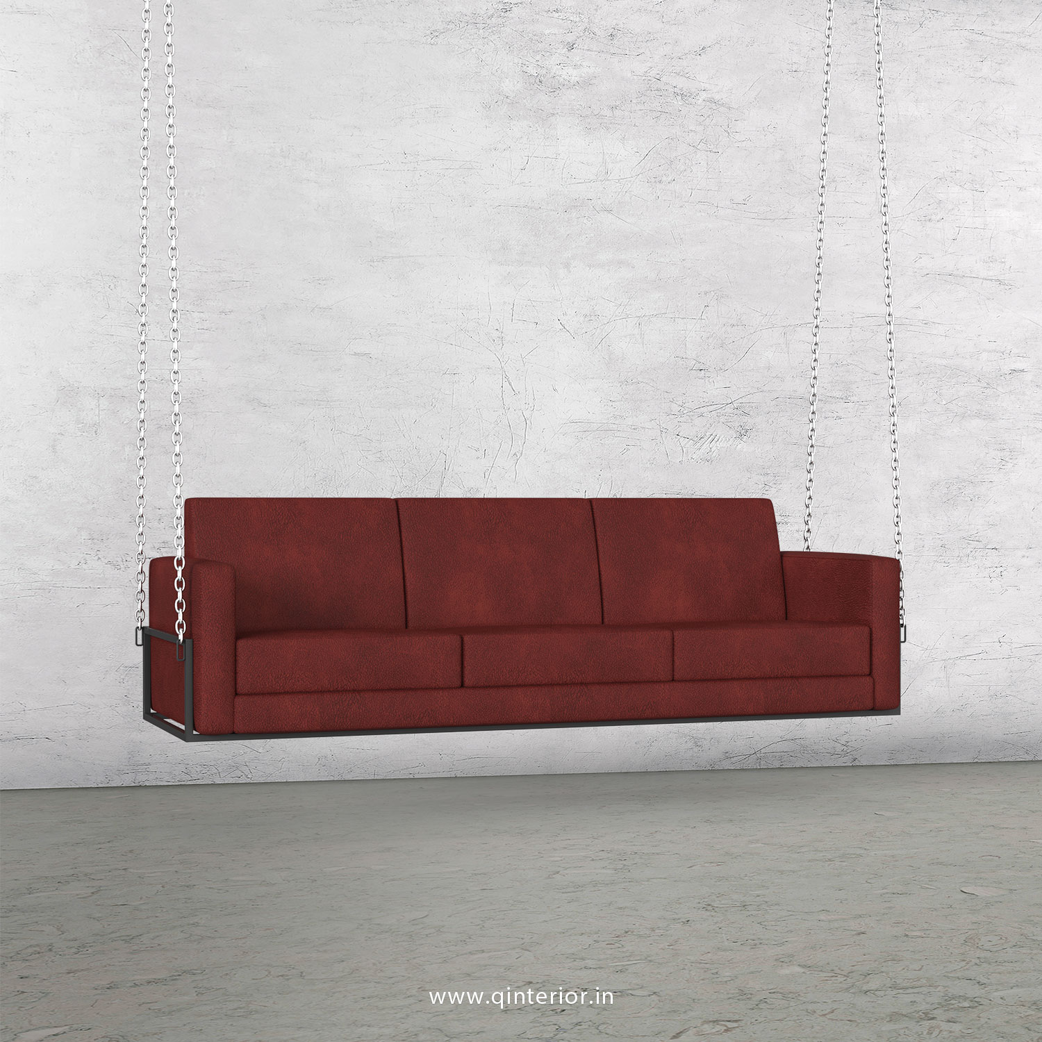 NIRVANA 3 Seater Swing Sofa in Fab Leather Fabric - SSF001 FL17