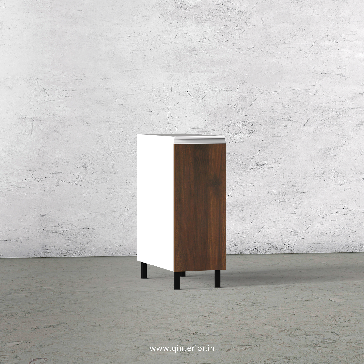 Lambent Kitchen Two Layer Pull Out Unit in White and Walnut Finish - KBB801 C67