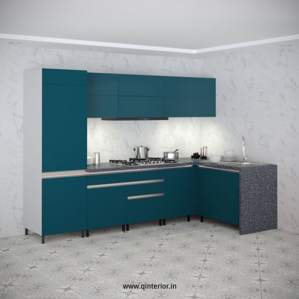 L Shape Kitchen in White and Shore Finish - KTL002