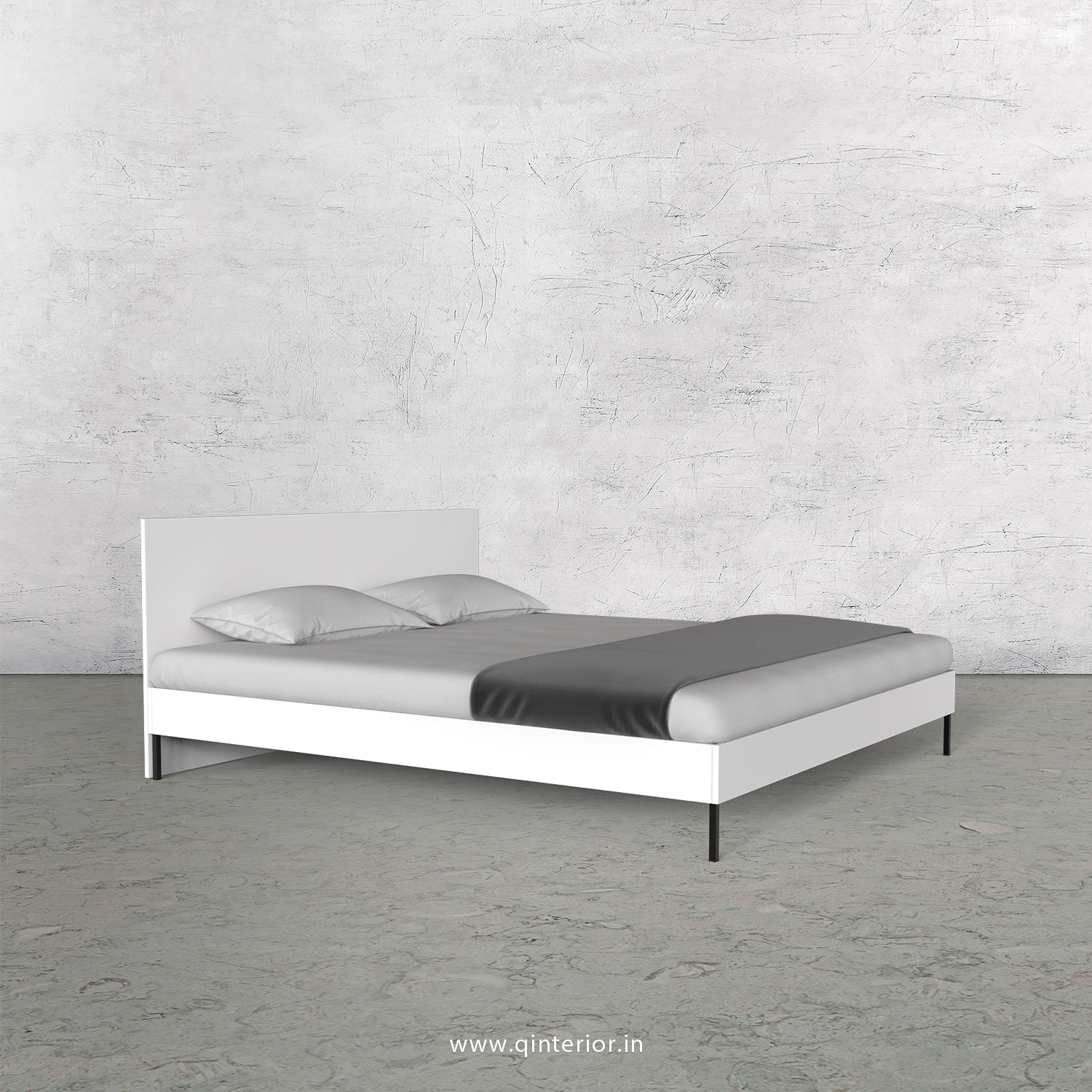 Stable King Size Bed in White Finish - KBD105 C4