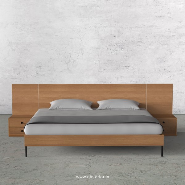 Stable King Size Bed with Side Tables in Oak Finish - KBD104 C2