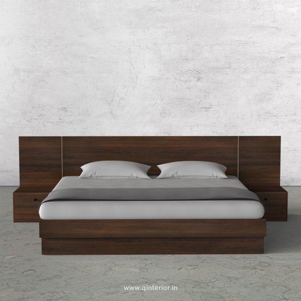 Stable King Size Storage Bed with Side Tables in Walnut Finish - KBD101 C1