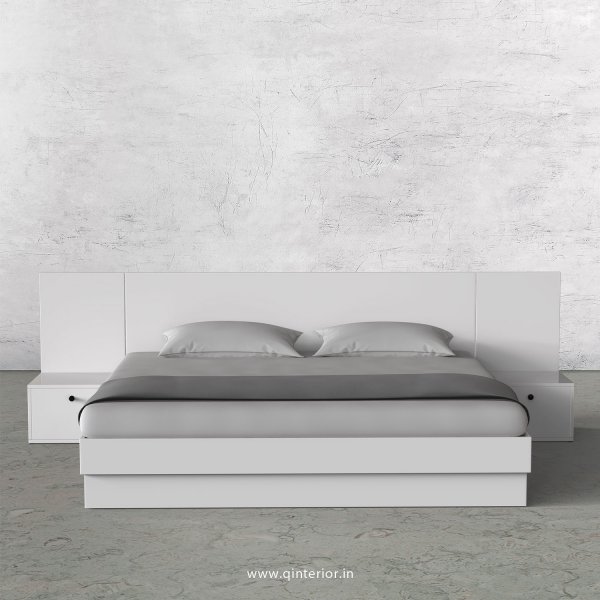 Stable King Size Storage Bed with Side Tables in White Finish - KBD101 C4