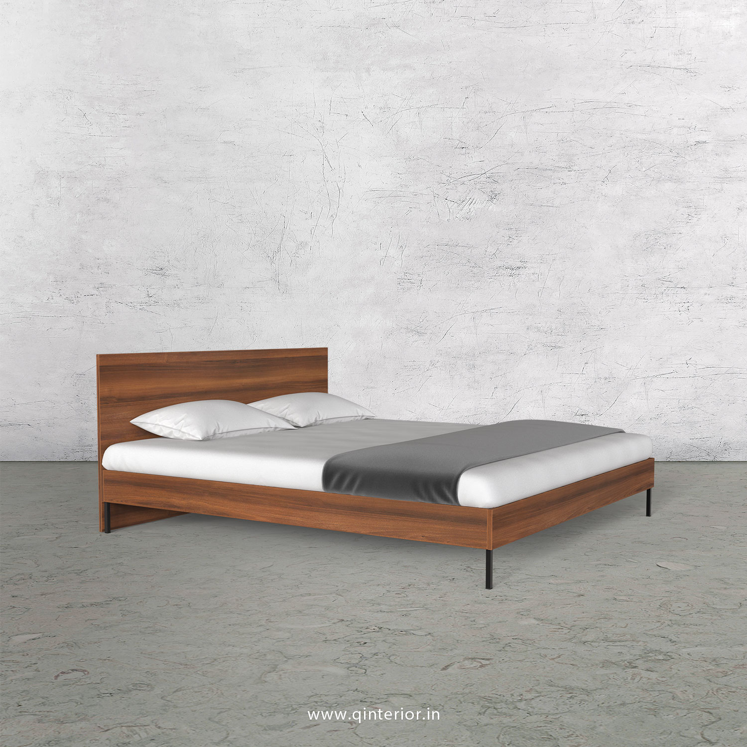 Stable Queen Size Bed in Teak Finish - QBD105 C3