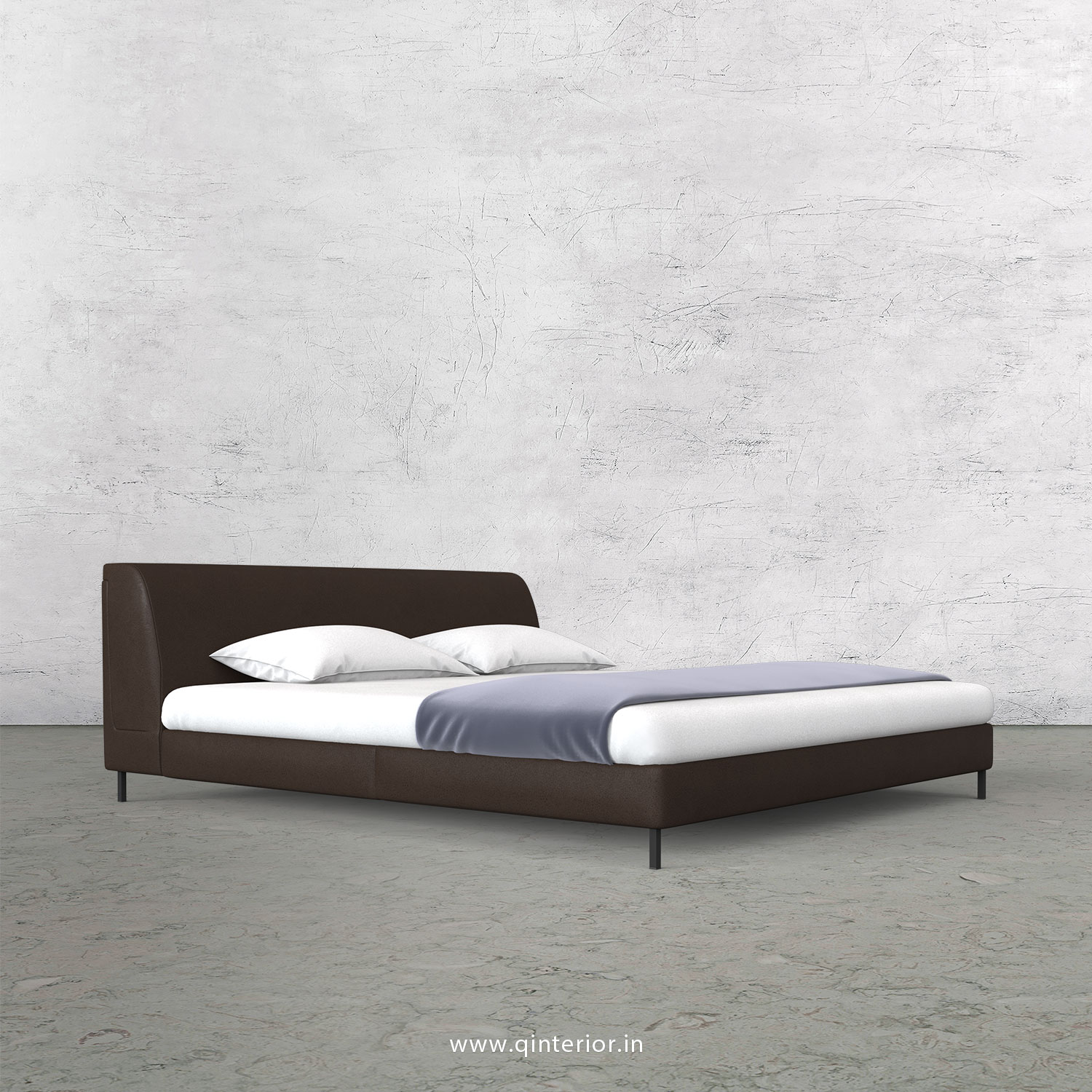 Luxura King Size Bed in Fab Leather Fabric - KBD003 FL16