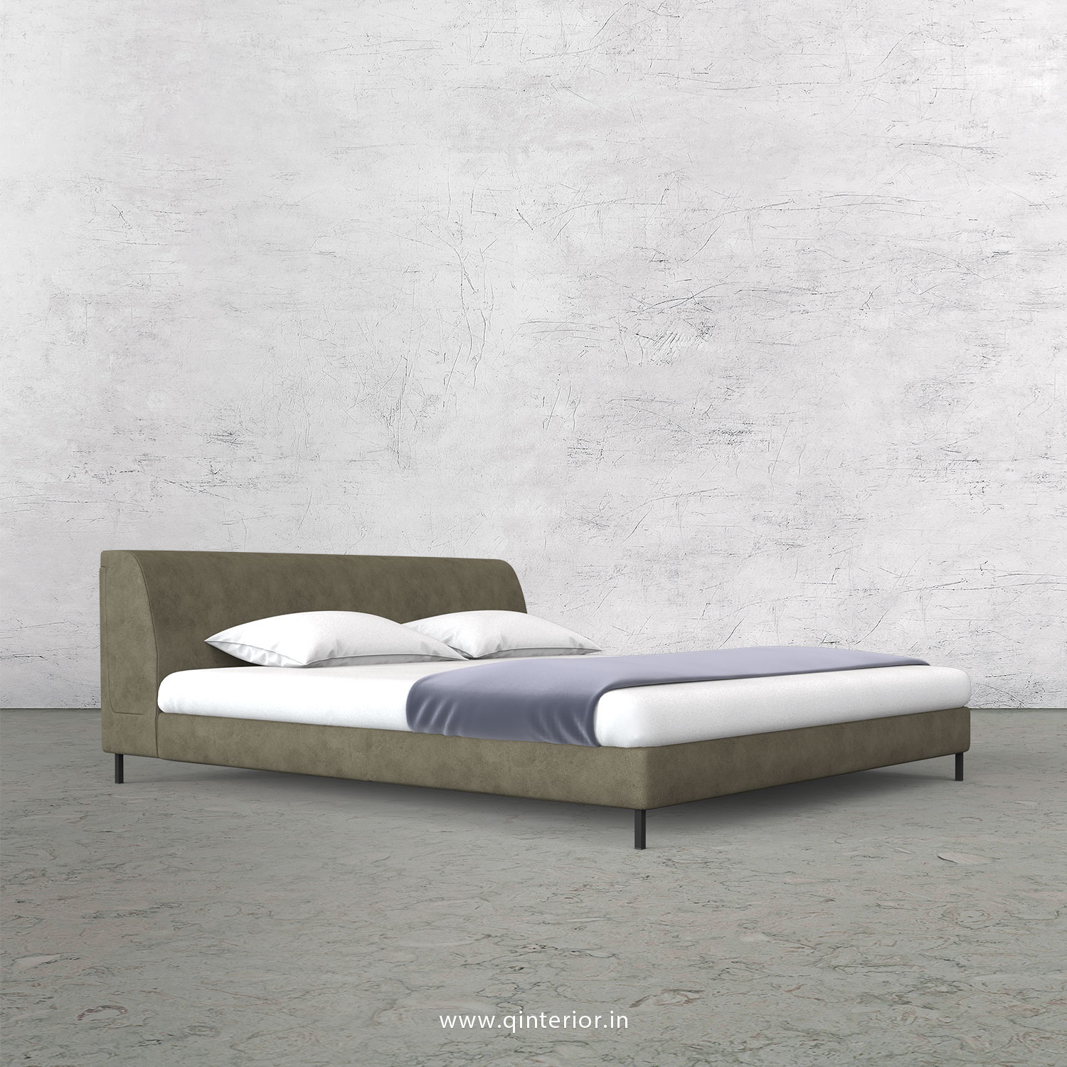 Luxura King Size Bed in Fab Leather Fabric - KBD003 FL03