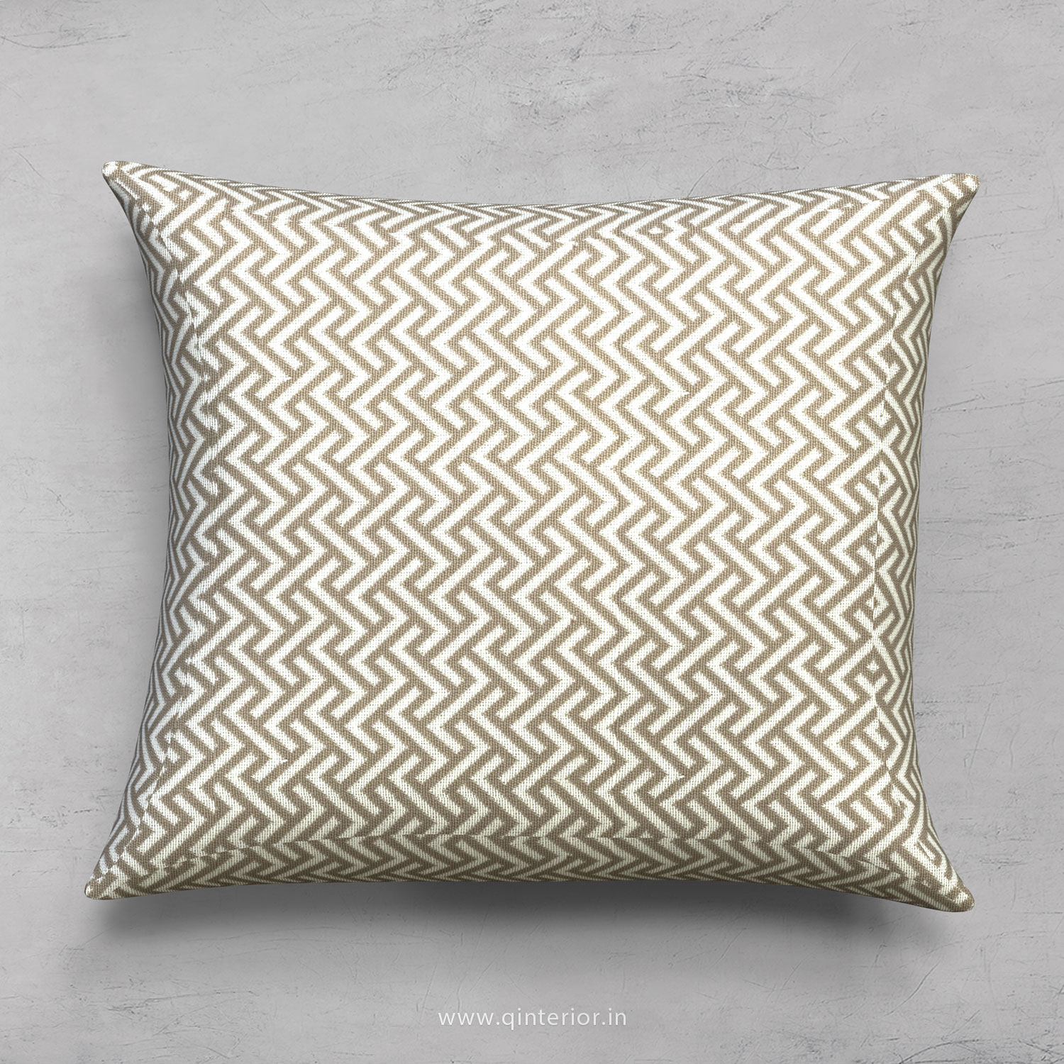 Light Grey Zigzag Cushion With Cushion Cover - CUS001 BG