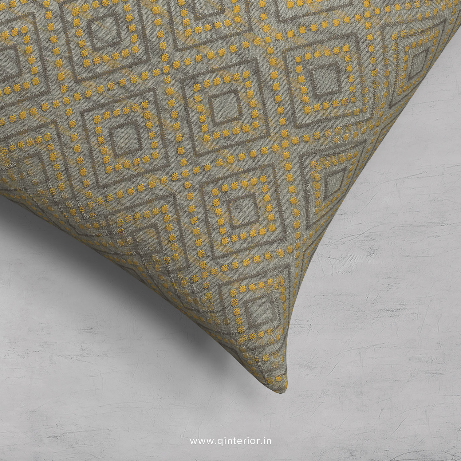 Yellow Jaquard Cushion With Cushion Cover - CUS001 JQ
