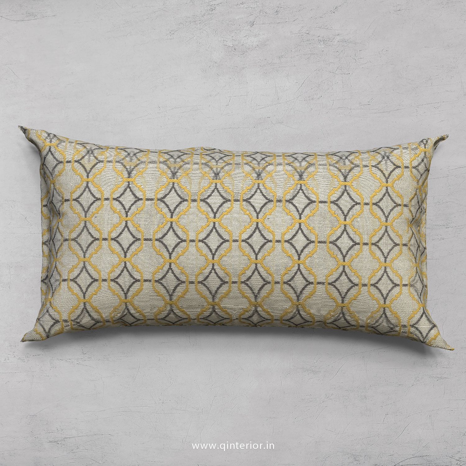 Yellow Jaquard Cushion With Cushion Cover - CUS002 JQ
