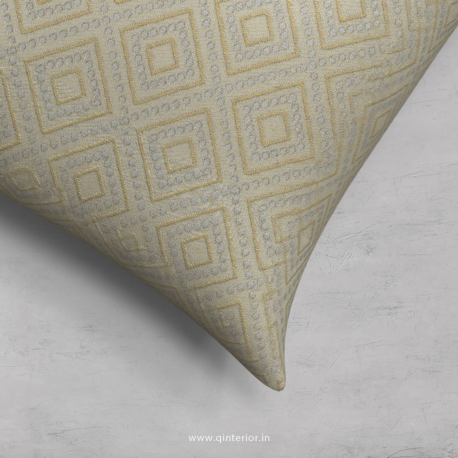 Yellow Jaquard Cushion With Cushion Cover - CUS002 JQ