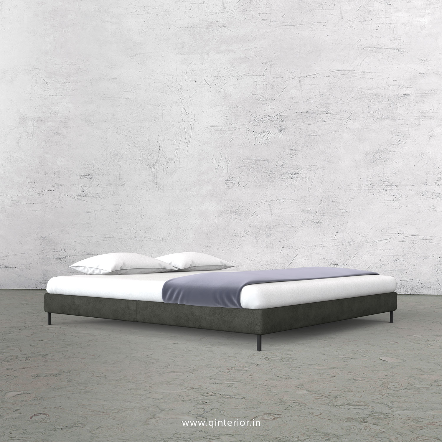 Punto King Sized Bed in Fab Leather Fabric - KBD005 FL15