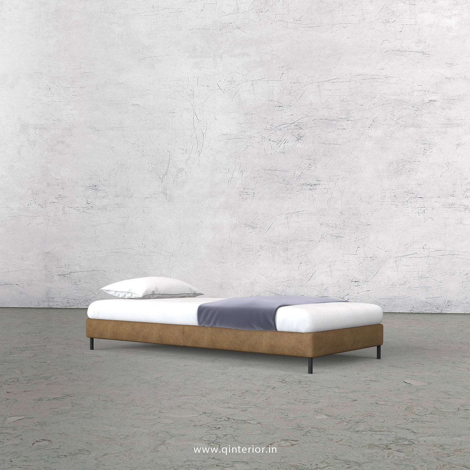 PUNTO SIngle Bed in Fab Leather Fabric - SBD005 FL02