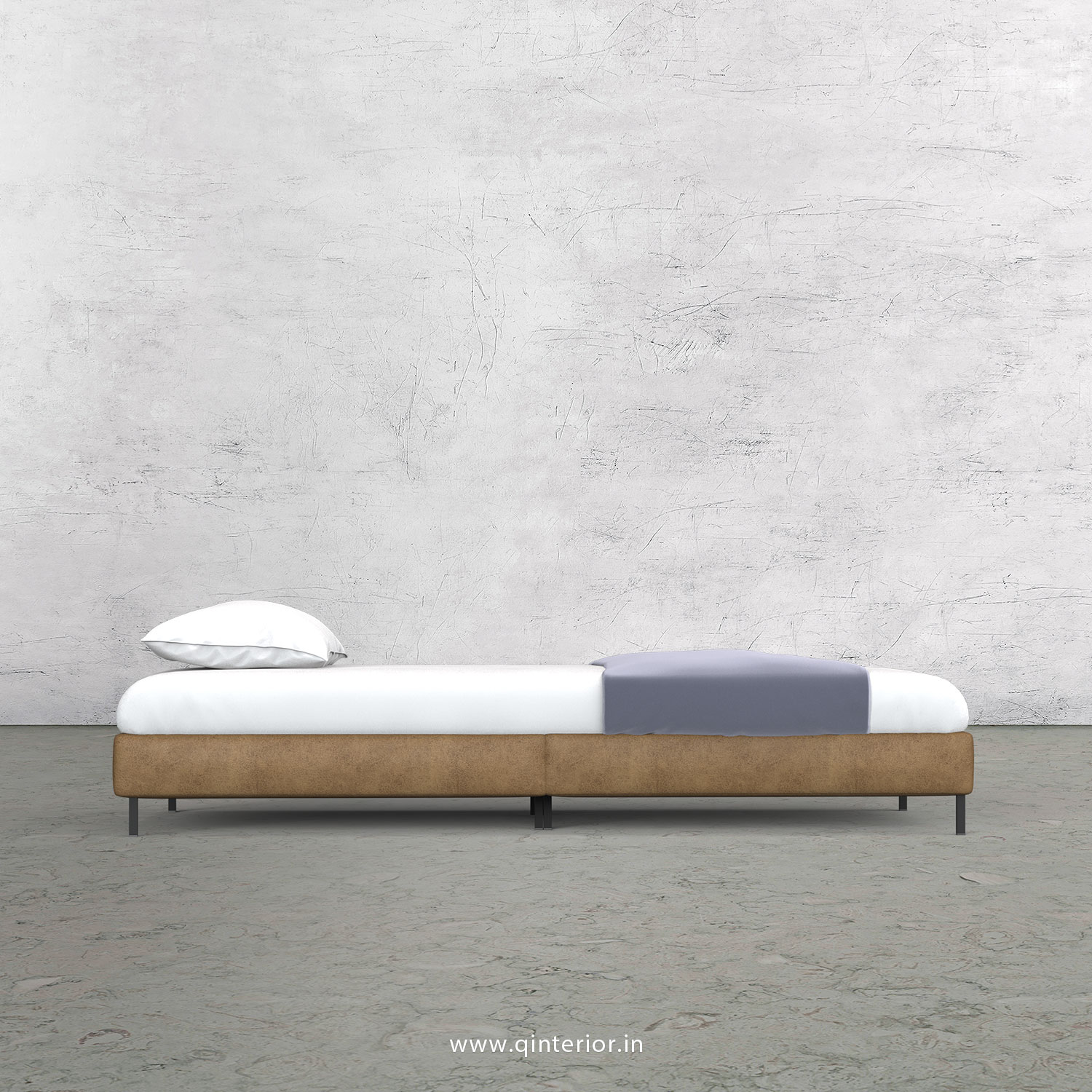 Punto King Sized Bed in Fab Leather Fabric - KBD005 FL02