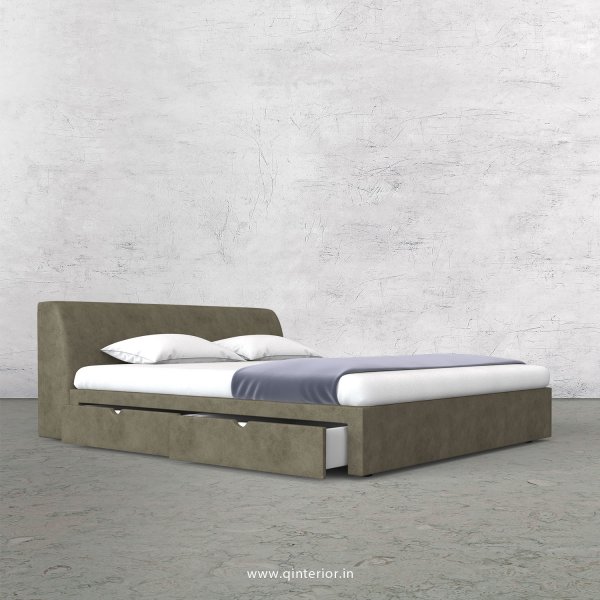 Luxura Queen Storage Bed in Fab Leather Fabric - QBD007 FL03