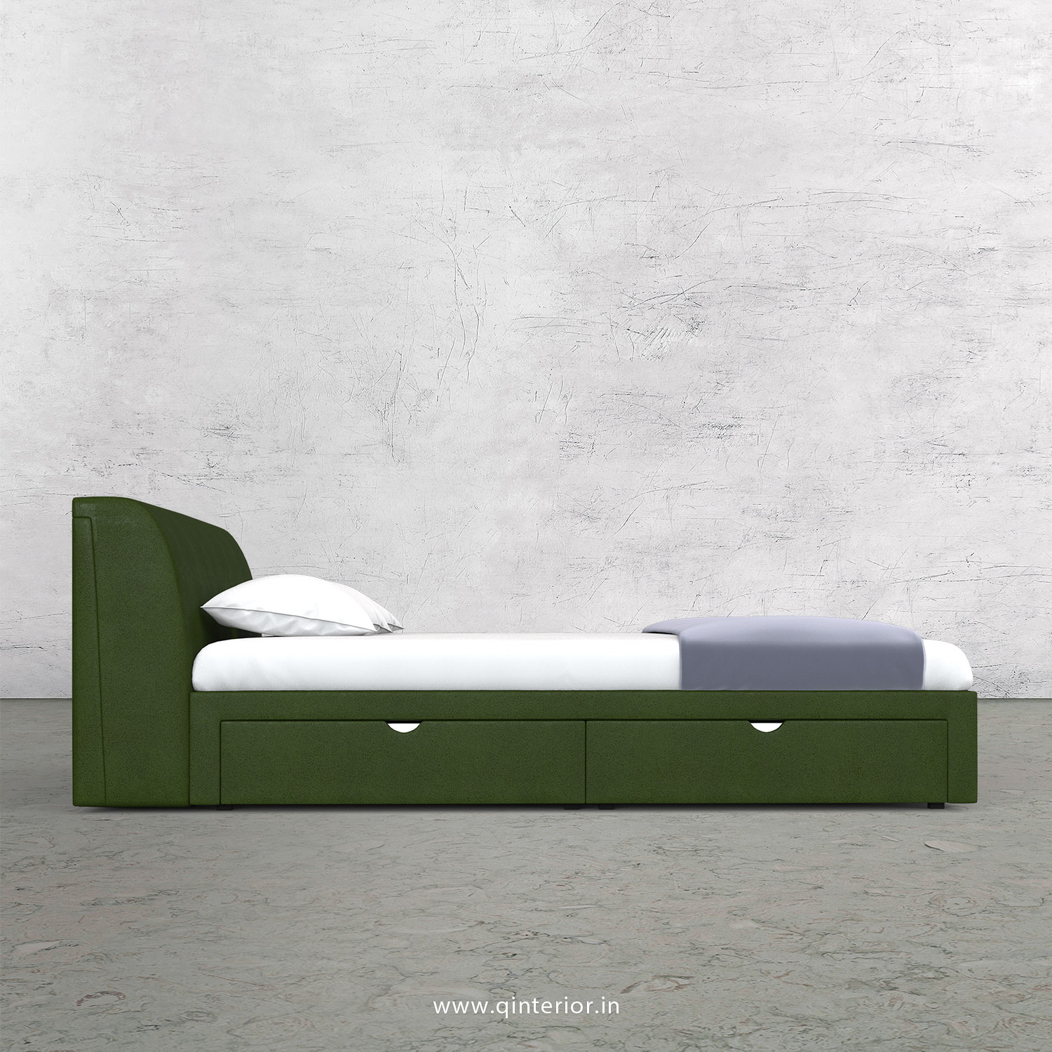 Luxura Queen Storage Bed in Fab Leather Fabric - QBD007 FL04