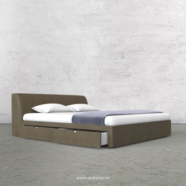 Luxura King Size Storage Bed in Fab Leather Fabric - KBD007 FL06