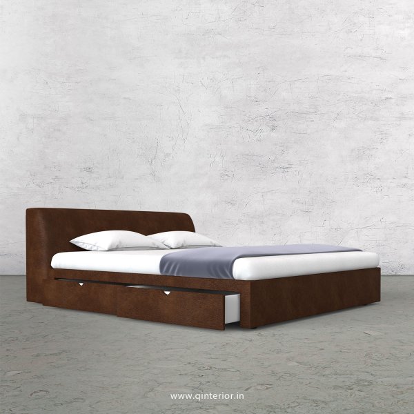 Luxura Queen Storage Bed in Fab Leather Fabric - QBD007 FL09