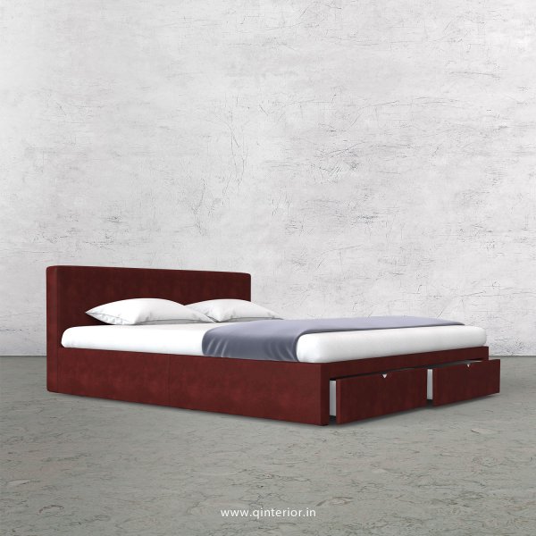 Nirvana King Size Storage Bed in Fab Leather Fabric - KBD001 FL17