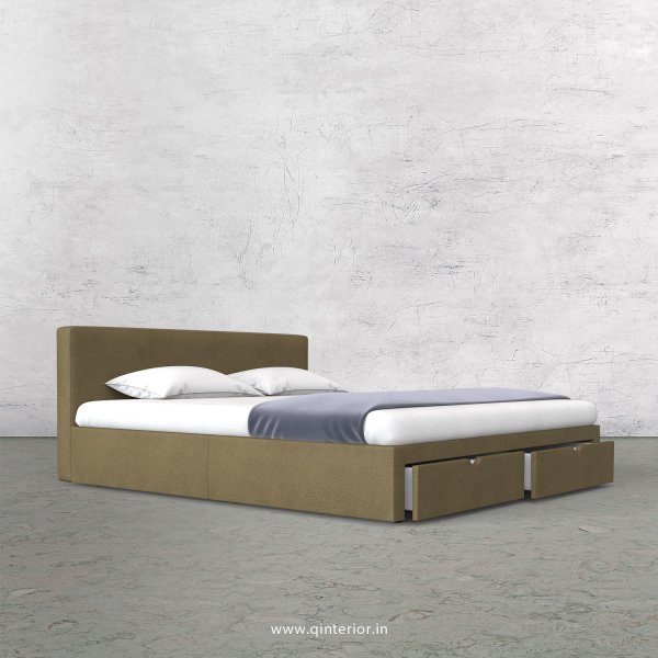 Nirvana King Size Storage Bed in Fab Leather Fabric - KBD001 FL01