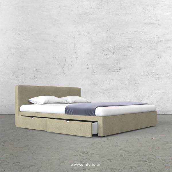 Nirvana King Size Storage Bed in Fab Leather Fabric - KBD007 FL10
