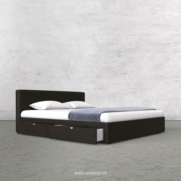 Nirvana King Size Storage Bed in Fab Leather Fabric - KBD007 FL11