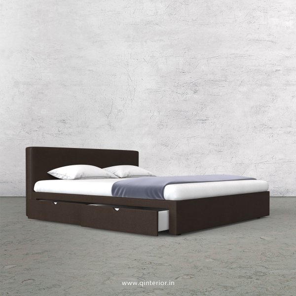 Nirvana Queen Storage Bed in Fab Leather Fabric - QBD007 FL16