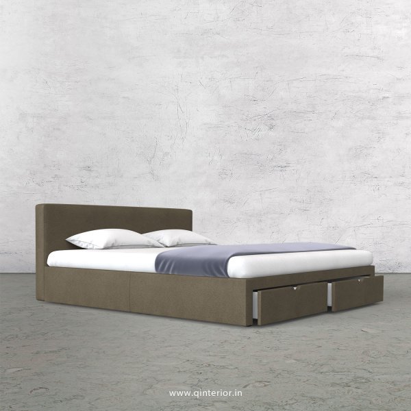 Nirvana King Size Storage Bed in Fab Leather Fabric - KBD001 FL06