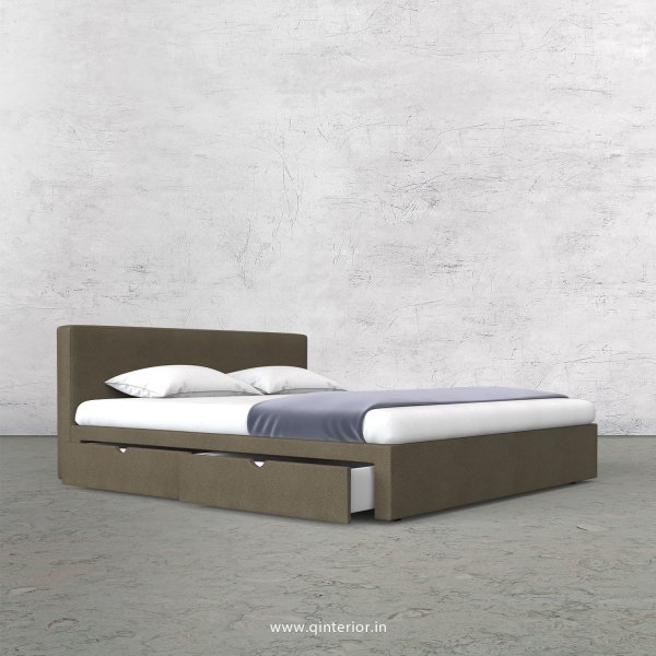 Nirvana King Size Storage Bed in Fab Leather Fabric - KBD007 FL06