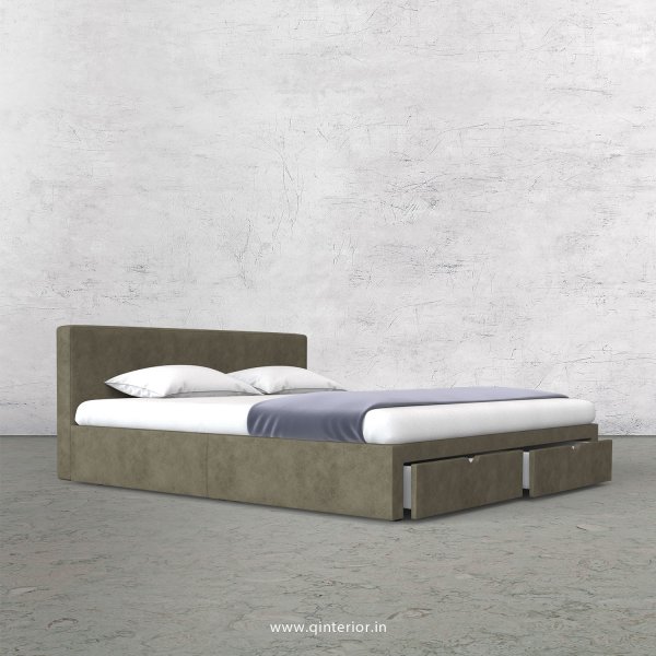 Nirvana King Size Storage Bed in Fab Leather Fabric - KBD001 FL03
