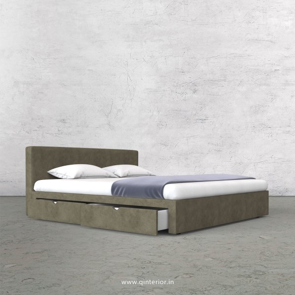 Nirvana King Size Storage Bed in Fab Leather Fabric - KBD007 FL03