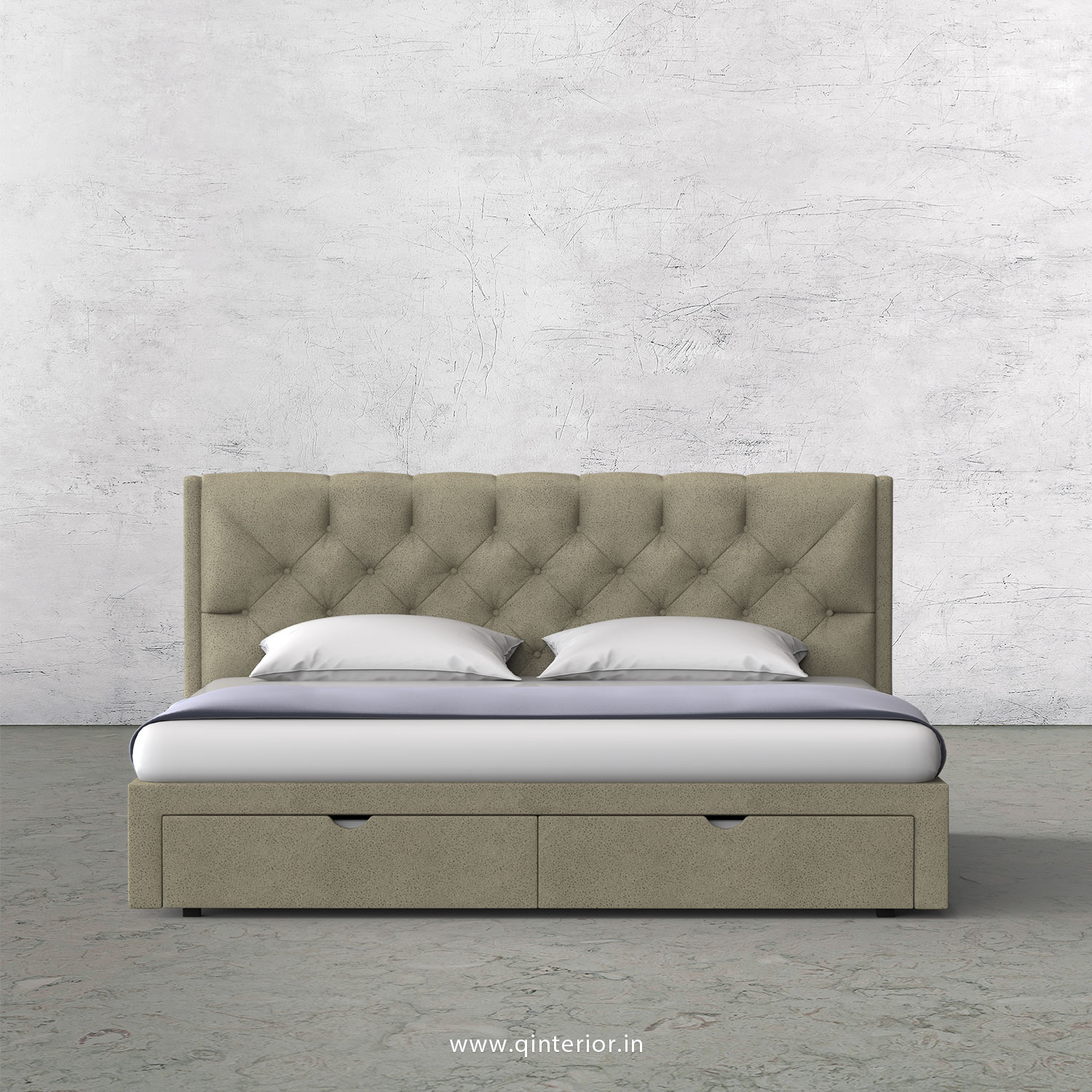 Scorpius Queen Storage Bed in Fab Leather Fabric - QBD001 FL10