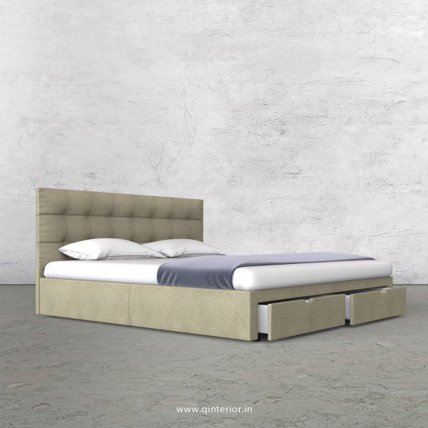 Lyra King Size Storage Bed in Fab Leather Fabric - KBD001 FL10