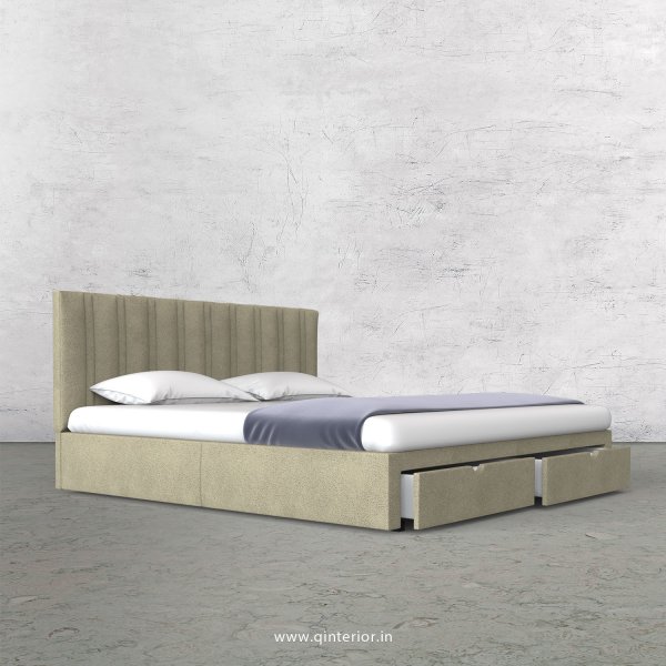 Leo King Size Storage Bed in Fab Leather Fabric - KBD001 FL10