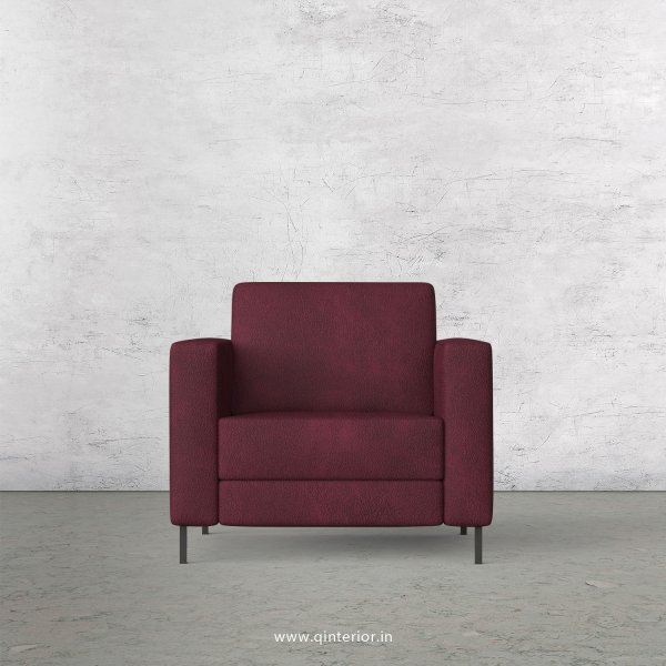 NIRVANA 1 Seater Sofa in Fab Leather Fabric - SFA016 FL12