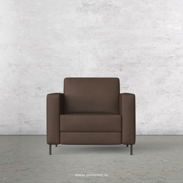 NIRVANA 1 Seater Sofa in Fab Leather Fabric - SFA016 FL16
