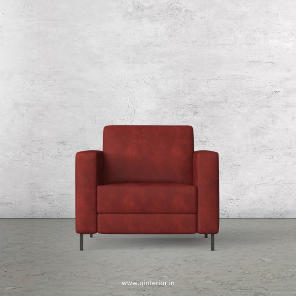 NIRVANA 1 Seater Sofa in Fab Leather Fabric - SFA016 FL17
