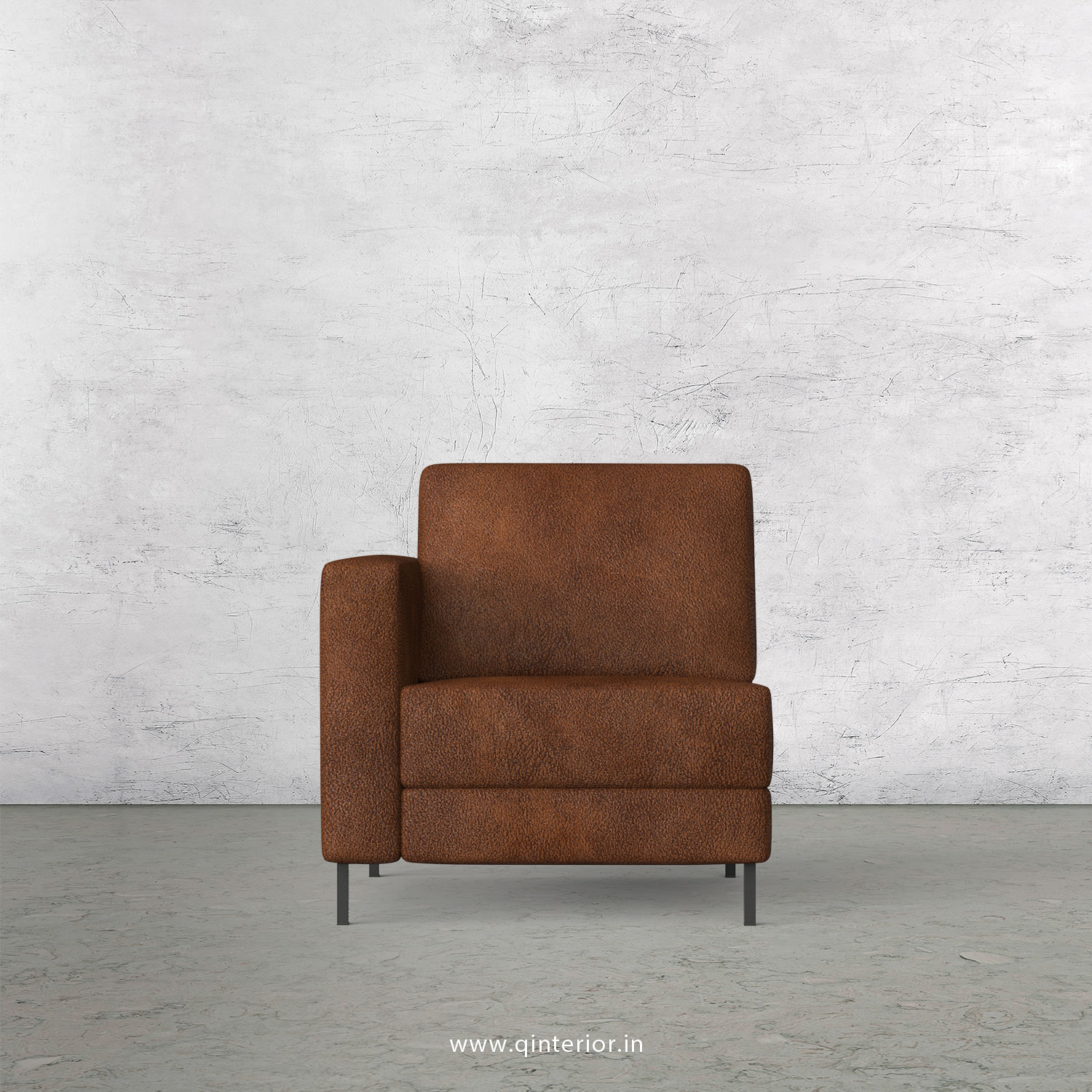Nirvana 1 Seater Modular Sofa in Fab Leather Fabric - MSFA001 FL09