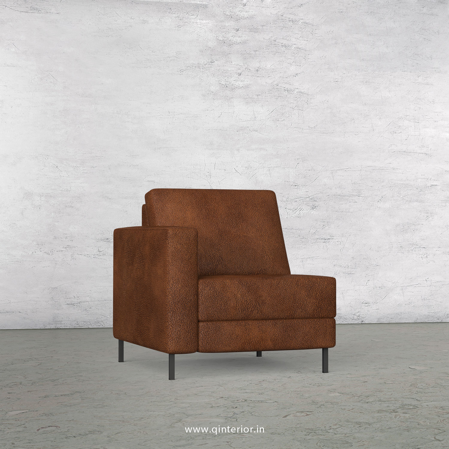 Nirvana 1 Seater Modular Sofa in Fab Leather Fabric - MSFA001 FL09