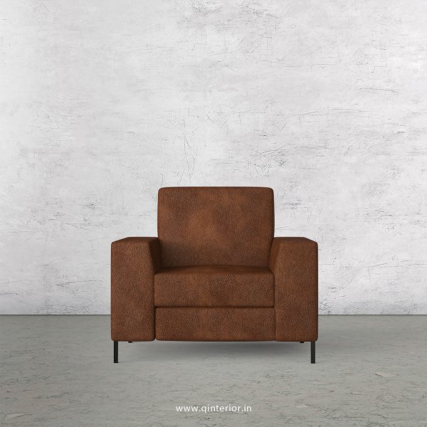Viva 1 Seater Sofa in Fab Leather Fabric - SFA015 FL09
