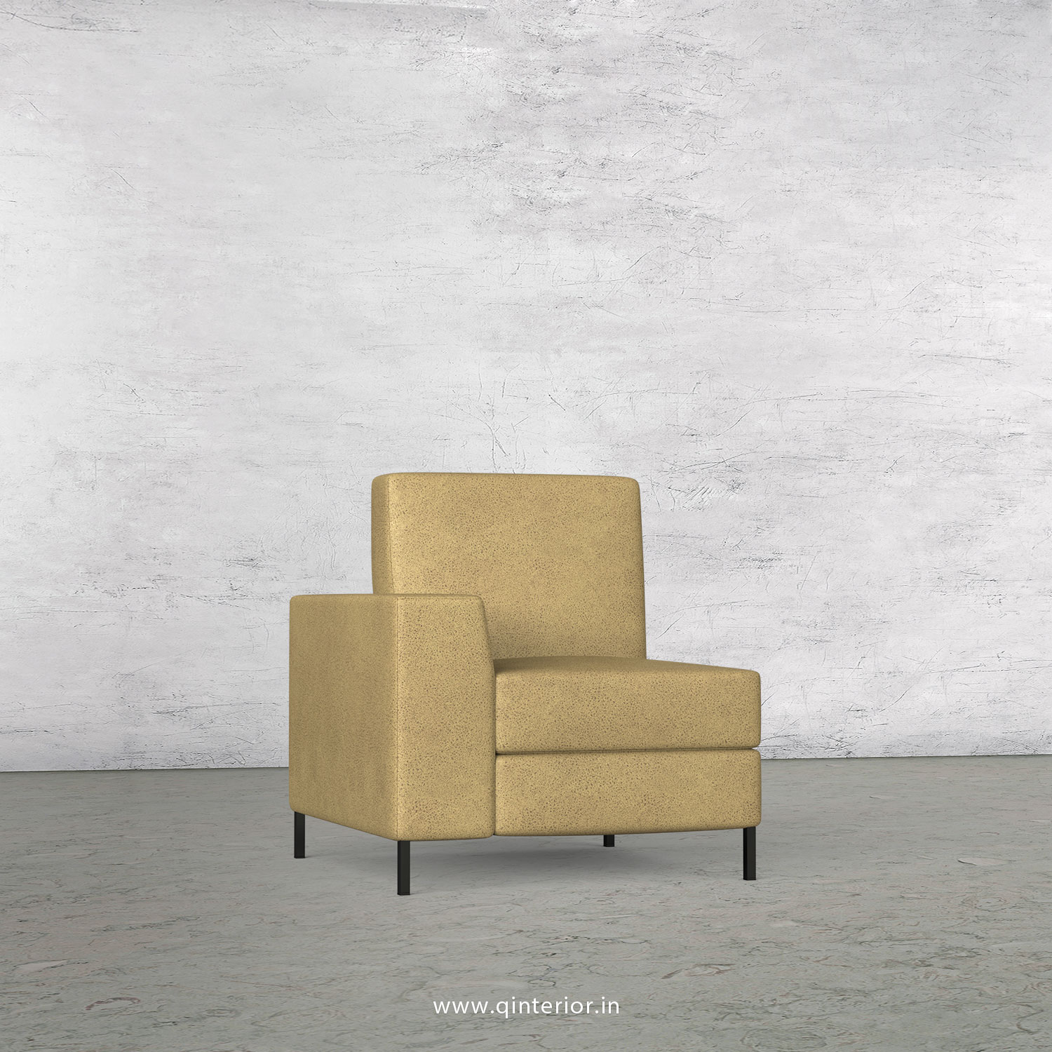 Viva 1 Seater Modular Sofa in Fab Leather Fabric - MSFA001 FL01